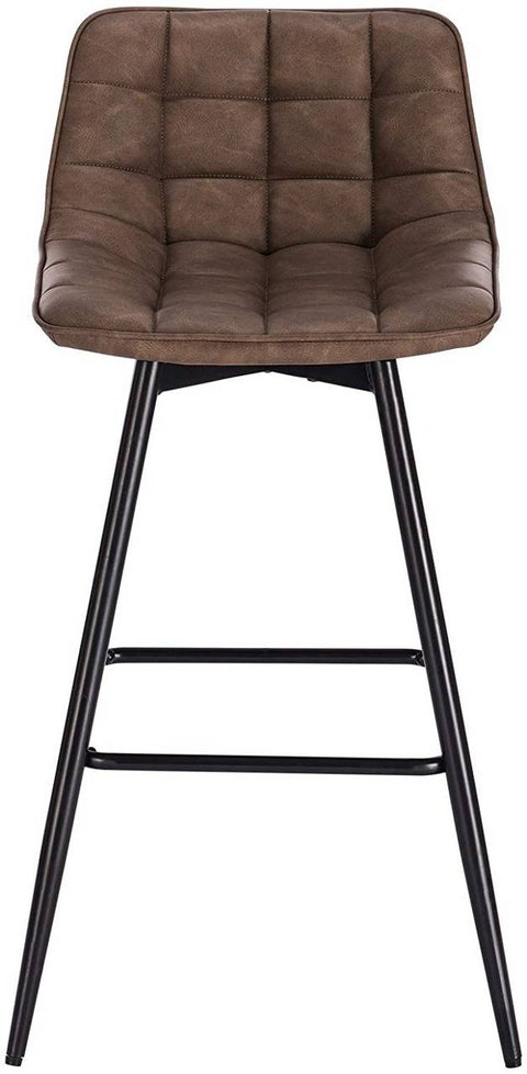 Rootz Bar Stool - Designer Bar Chair, Counter Stool - Faux Leather, Metal Legs - Comfortable & Ergonomic, Sturdy & Durable, Versatile & Stylish - Seat Height: 64cm, Seat Size: 43cm x 35.5cm, Backrest Height: 23.5cm
