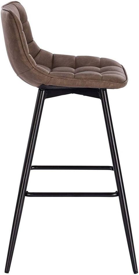 Rootz Bar Stool - Designer Bar Chair, Counter Stool - Faux Leather, Metal Legs - Comfortable & Ergonomic, Sturdy & Durable, Versatile & Stylish - Seat Height: 64cm, Seat Size: 43cm x 35.5cm, Backrest Height: 23.5cm