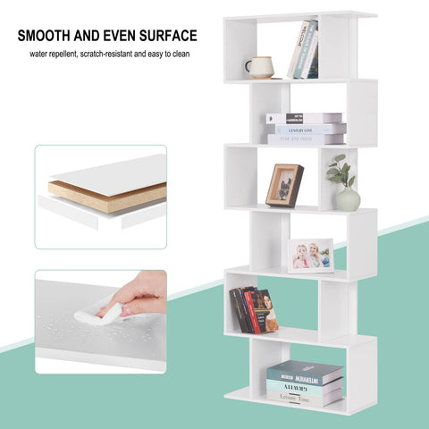 Rootz Modern White Bookcase - Storage Shelf - Cube Organizer - Durable & Water-Resistant - Space-Saving & Versatile - 60cm x 160cm x 23.5cm