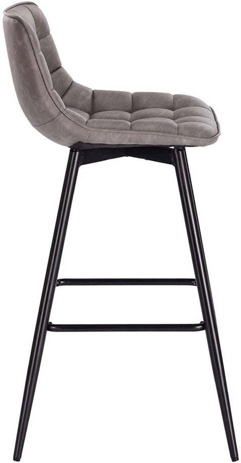 Rootz Bar Stool - Designer Bar Chair - Counter Stool with Footrest - Faux Leather - Ergonomic & Comfortable - Sturdy & Durable - Versatile & Modern - 43cm x 35.5cm (Seat Size)