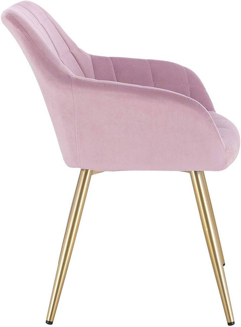 Rootz Velvet Dining Chairs - Golden Legs - Elegant Seating - Comfortable, Durable, Floor Protection - 43cm x 55cm x 81cm