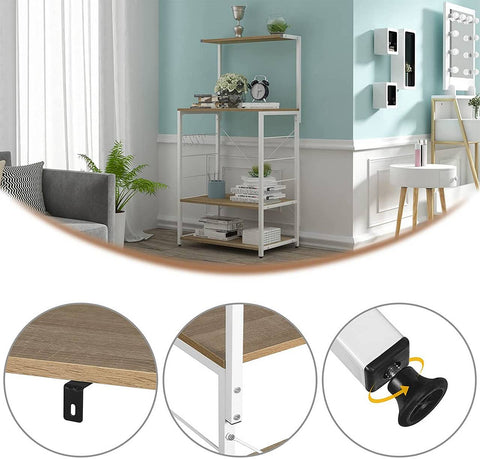 Rootz Modern Multi-Purpose Standing Shelf - Storage Rack - Display Unit - Durable MDF & Steel - Easy Assembly - Waterproof & Scratch-Resistant - 40cm x 60cm x 123cm