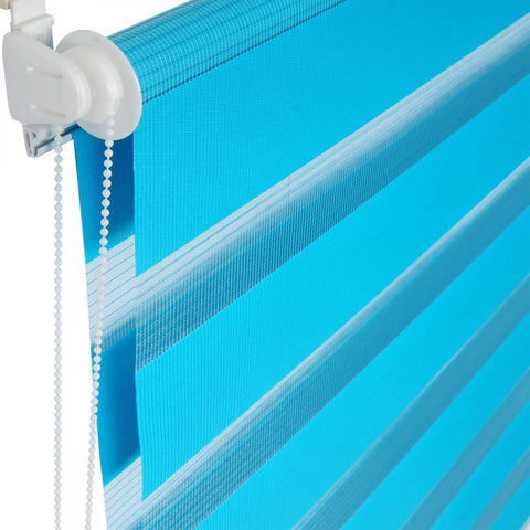 Rootz Double Roller Blind - Blue Window Shade - Privacy Screen - Easy Installation - 80cm x 150cm x 1.3-2cm