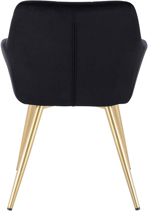 Rootz Velvet Dining Chairs - Golden Leg Chairs - Upholstered Chairs - Comfortable, Durable, Versatile - 43cm x 55cm x 81cm