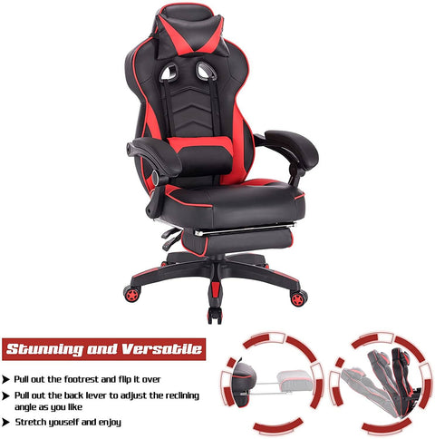 Rootz Ultimate Gaming Chair - Office Chair - Ergonomic Computer Chair - Adjustable, Durable, Easy Assembly - 121cm-128cm x 45cm-52cm