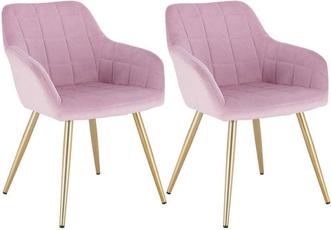 Rootz Velvet Dining Chairs - Golden Legs - Elegant Seating - Comfortable, Durable, Floor Protection - 43cm x 55cm x 81cm
