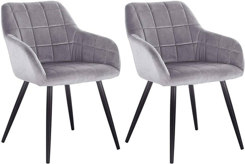 Rootz Velvet Dining Chair Set - Ergonomic Chair - Comfortable Seating - High-Density Foam - Durable Metal Frame - Non-Slip - 49cm x 43cm