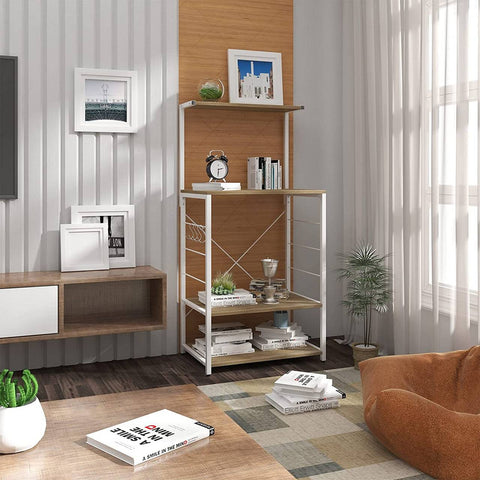 Rootz Modern Multi-Purpose Standing Shelf - Storage Rack - Display Unit - Durable MDF & Steel - Easy Assembly - Waterproof & Scratch-Resistant - 40cm x 60cm x 123cm