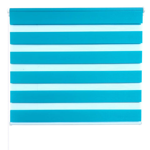 Rootz Double Roller Blind - Easyfix - Window Shade - Blue- Light & Privacy Control - 60x150cm
