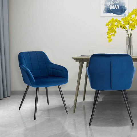 Rootz Set of 2 Dining Chairs - Armchairs - Velvet Seating - Comfortable & Ergonomic - Durable & Stable - Versatile & Stylish - 49cm x 43cm