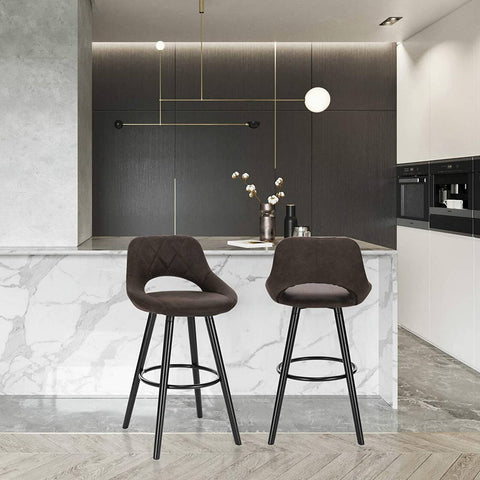 Rootz Set of 2 Bar Chairs - Counter Stools - Kitchen Stools - Comfortable Seating - Easy Maintenance - Durable Build - 43cm x 43cm x 91cm