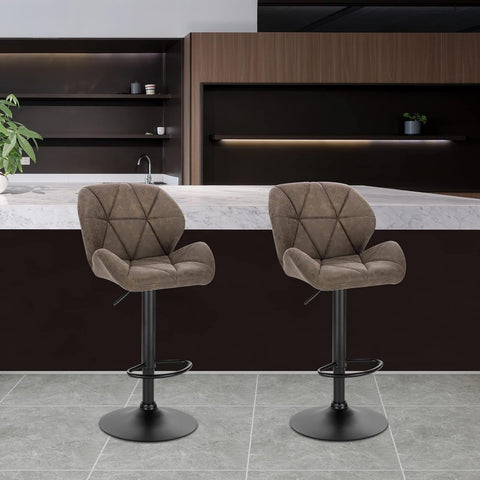 Rootz Bar Stool - Adjustable Counter Chair - Swivel Barstool - Ergonomic Design, Durable Build, Floor Protection - Faux Leather - 94cm-116cm x 50cm x 40cm