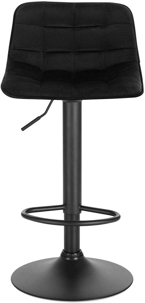 Rootz Velvet Bar Stool - Counter Chair - Adjustable Swivel Stool - Comfortable Seating - Stable Design - Durable Build - 42.5cm x 35cm, Height 82.5cm - 104cm