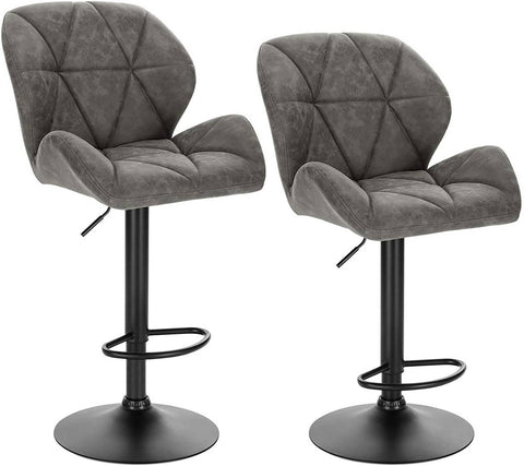Rootz Bar Stool Set - Counter Stools - Swivel Chairs - Ergonomic Design, Durable Construction, Floor Protection - Faux Leather - 94cm-116cm x 50cm x 40cm