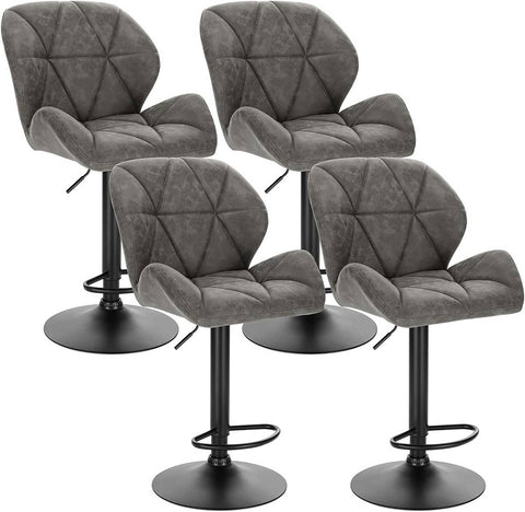 Rootz Bar Stool Set - Adjustable Counter Stools - Swivel Barstools - Ergonomic Design - Easy Maintenance - Durable Build - 94cm-116cm x 50cm x 40cm