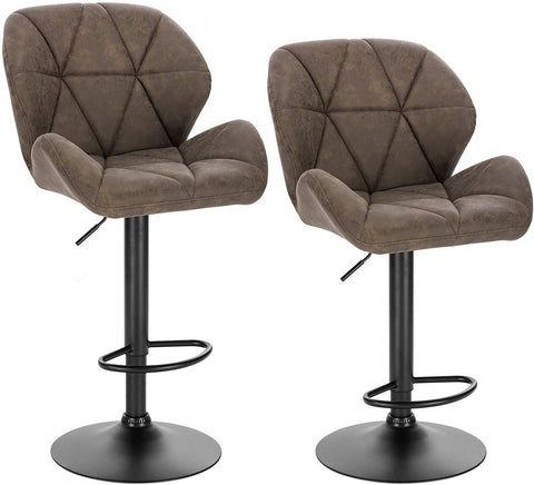 Rootz Bar Stool Set - Counter Stools - Adjustable Bar Chairs - Ergonomic Design - Durable Faux Leather - Stable Metal Base - 94cm-116cm x 50cm x 40cm