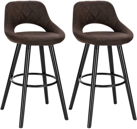 Rootz Set of 2 Bar Chairs - Counter Stools - Kitchen Stools - Comfortable Seating - Easy Maintenance - Durable Build - 43cm x 43cm x 91cm