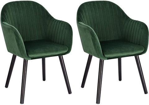 Rootz Set of 2 Dining Chairs - Velvet Chairs - Comfortable Seating - Easy Assembly - Durable Design - 81cm x 40cm x 47cm