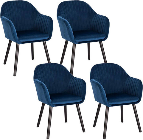 Rootz Set of 4 Dining Chairs - Velvet Chairs - Comfortable Seating - Ergonomic Design, Durable Construction, Easy Assembly - 81cm x 40cm x 42cm