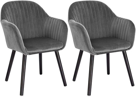 Rootz Set of 2 Dining Chairs - Velvet Chairs - Ergonomic Seating - Comfortable & Durable - Easy Assembly - 81cm x 40cm x 47cm
