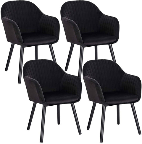 Rootz Set of 4 Dining Chairs - Velvet Upholstered - Comfortable Seating - Durable & Sturdy - Versatile Design - Easy Assembly - 81cm x 40cm x 42cm
