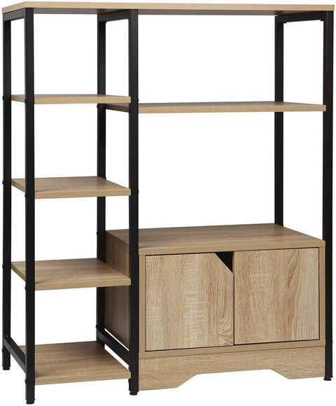 Rootz Multifunctional Standing Shelf - Bookcase - Storage Organizer - Large Capacity - Durable Build - Eco-Friendly - 80cm x 35cm x 97cm