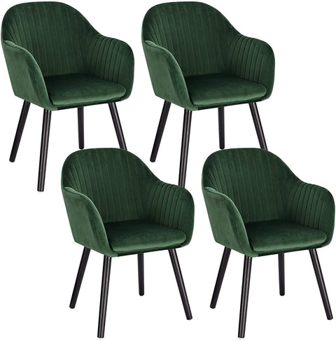 Rootz Set of 4 Dining Chairs - Elegant Seating - Comfortable Chairs - Velvet Upholstery - Ergonomic Support - Durable Build - Easy to Assemble - 81cm x 40cm x 42cm
