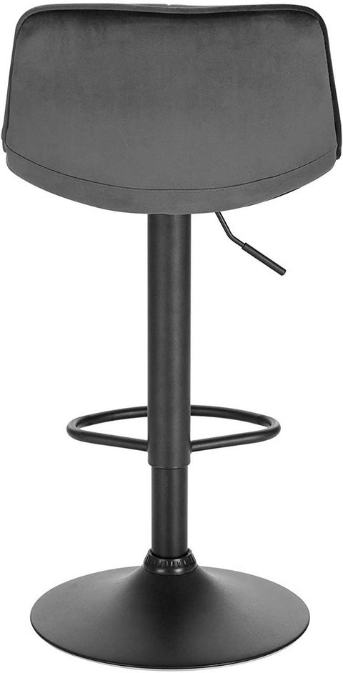 Rootz Velvet and Metal Bar Stool - Counter Stool - Adjustable Chair - Comfortable Seating - Stable Design - Durable Construction - Seat 42.5cm x 35cm, Base Ø 38.5cm