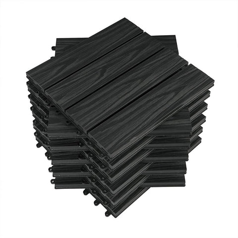 Rootz WPC terrastegels - terrastegels - buitenvloeren - duurzaam, eenvoudige installatie, weinig onderhoud - 30 cm x 30 cm x 1,8 cm