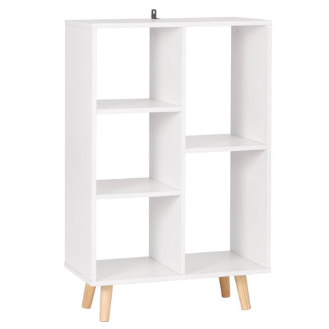 Rootz White Cube Bookshelf - Storage Organizer - Display Shelf - Space-Saving Design - Sturdy & Safe - Modern Aesthetic - 60cm x 95cm x 30cm