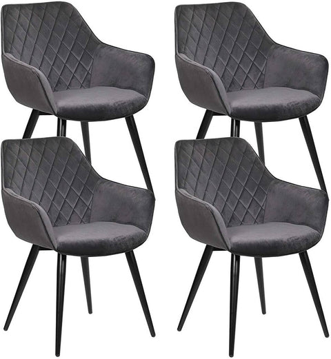 Rootz Velvet Dining Chair - Ergonomic Chair - Stylish Seating - Comfortable, Durable, Easy to Assemble - 41cm x 45cm x 84cm