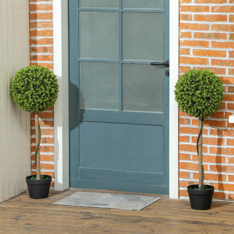 Rootz Artificial Eucalyptus Tree Set of 2 - Faux Plants - Decorative Trees - Easy Care - 90cm