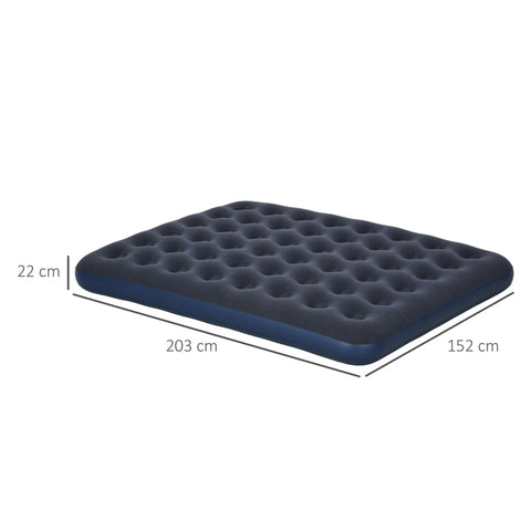 Rootz Air Mattress for 2 People - Inflatable Bed - Camping Mattress - Soft & Robust - Optimal Body Support - Quick Inflation - 203cm x 152cm x 22cm - Dark Blue