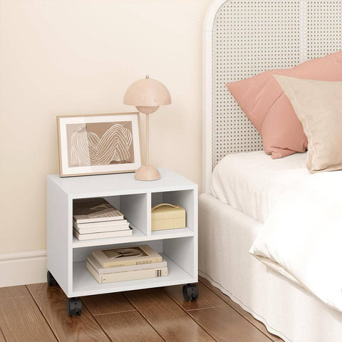 Rootz Printer Stand with Wheels - Rolling Office Cabinet - Filing Cabinet - E1 Wood Material - 40cm x 35cm x 30cm