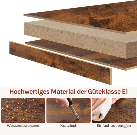 Rootz Printer Table with Wheels - Office Container - Rollable File Car - Space-saving - 40x35x30 cm Rustic Brown