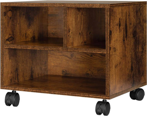 Rootz Printer Table with Wheels - Office Container - Rollable File Car - Space-saving - 40x35x30 cm Rustic Brown