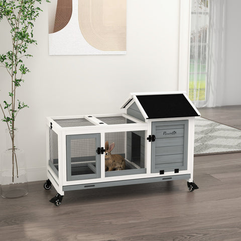 Rootz Small Animal Stable - Dwarf Rabbit House - Guinea Pig Cage - Easy Mobility - 108 x 58 x 73.5 cm