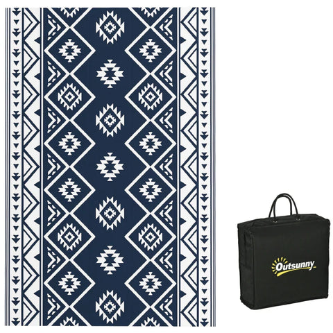 Rootz Outdoor Rug - Patio Rug - Weather Resistant - Modern Design - Non-woven Fabric - Black + White - 182cm x 274cm x 0.3cm