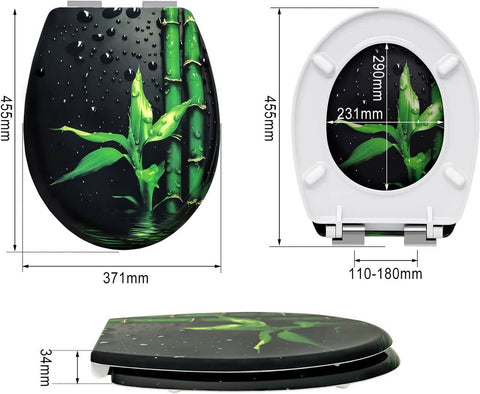 Rootz Duroplastic Toilet Seat - Soft Close Lid - Antibacterial - Duroplast Material - 45.5cm x 37.1cm x 1.8cm
