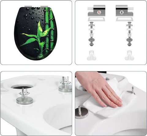 Rootz Duroplastic Toilet Seat - Soft Close Lid - Antibacterial - Duroplast Material - 45.5cm x 37.1cm x 1.8cm