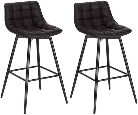 Rootz Bar Stool - Designer Bar Chair - Counter Stool - Faux Leather - Metal Legs - Comfortable & Durable - Versatile Design - 43cm x 35.5cm x 87.5cm (Seat Height: 64cm)
