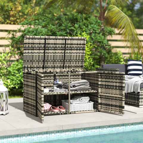 Rootz Rattan Edition Storage Box - Cushion Box - Garden Storage - Large Capacity - 118cm x 57cm x 69cm - Brown