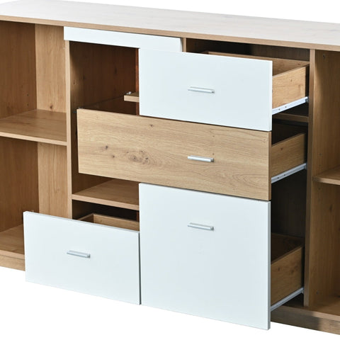 Rootz Modern Sideboard with LED Lighting - Storage Cabinet - Buffet Console - Elegant & Spacious - 160L x 40W x 77H cm