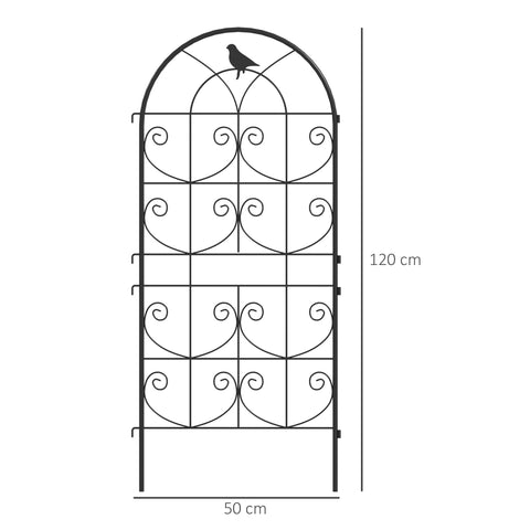 Rootz Rankgitter Metal 2 Set - Garden Privacy Screen - Climbing Plant Support - Rustproof - 50x120cm Black