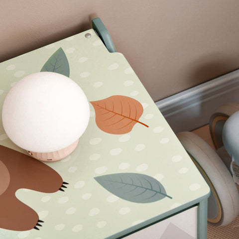 Rootz Storage Box Toy Chest - Toy Organizer - Kids Storage - Safety Hinge - 60L x 37W x 39H cm - Cute Green Animal Design