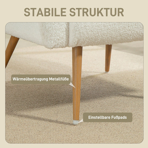 Rootz Upholstery Armchair - Fleece Armchair - Padded Reading Chair - Enhanced Comfort with Lumbar Support - 77cm x 77cm x 83cm White