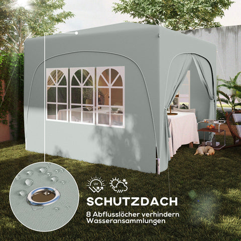 Rootz 3x3m Gazebo - Pop-Up Garden Tent - Portable Shelter - UPF50+ Protection - 300x300x273cm