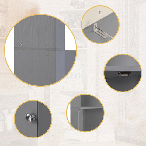 Rootz Corner Bathroom Cabinet - Storage Cupboard - Space Saving Shelf - Waterproof & Moisture Resistant - 36.5L x 36.5W x 155H cm