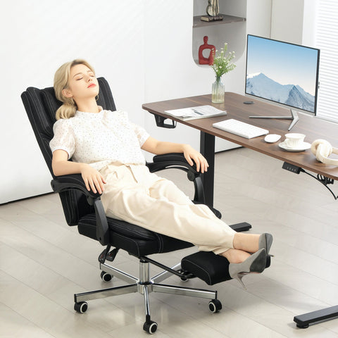 Rootz Ergonomic Office Chair - Rotatable Seat - Adjustable Height - Linen Fabric - 65x61x105-113cm - Supports Intensive Seating