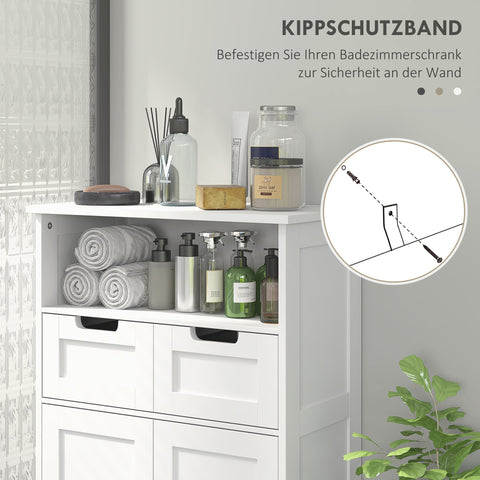 Rootz Bathroom Cabinet - Storage Unit - Organizer - Adjustable Shelf - 60 x 30 x 109 cm